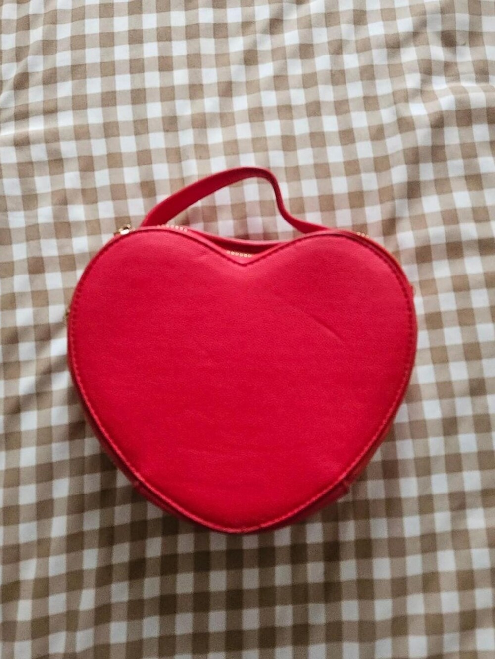 Red Heart-Shaped Mini Top-Handle Bag